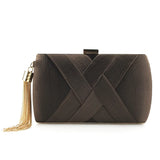 Elegante Brautjungfern-Tasche aus Seide | Luxuriöse Abendhandtasche mit goldener Quaste