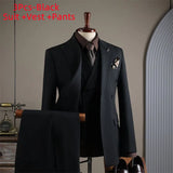 Hochwertiger 3-teiliger Herrenanzug – Slim Fit Zweireiher Formelles Business-Set