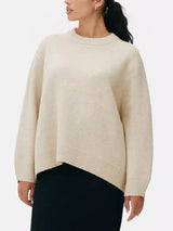 Damen Langarm Pullover Lockerer Patchwork Süßer Y2K Strickpullover