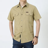Men’s Summer Short Sleeve Multi-Pocket Tooling Cargo Shirt