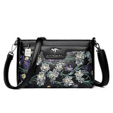 Damen-Umhängetasche mit Blumenmuster | Hochwertige Crossbody-Tasche aus Leder