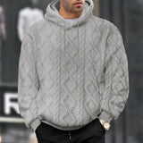 Herren Jacquard-Kapuzenpullover – Doppelseitiger Samt-Thermo-Pullover