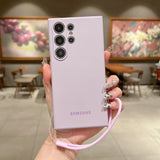 Original Wrist Strap Silicone Case for Samsung Galaxy S26 S25 S24 Ultra