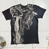 Herren Y2K Gothic Affliction T-Shirt – Baumwoll-T-Shirt mit dunklem Flügelprint