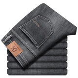 Herren Business Loose Straight Jeans | Fashion Stretch Denim Marken Hosen