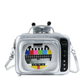 Funny Retro TV Cartoon Handbag | Creative Transparent Square Bag for Women