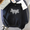 Vintage Y2K Gothic Print Hoodie für Damen | Locker geschnittenes Streetwear Langarm Sweatshirt