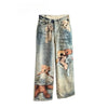 Damen Harajuku Batik Baggy Jeans | High Street Y2K Print Denim Hose