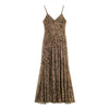 Women’s Vintage Leopard Print Sling Maxi Dress
