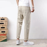 Herren Baumwollhose im koreanischen Streetwear-Stil, reguläre Passform, bequem