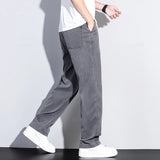 Men’s Soft Lyocell Summer Jeans – Elastic Waist Loose Straight Denim