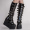 Women’s Gothic High Wedge Platform Mid-Calf Boots