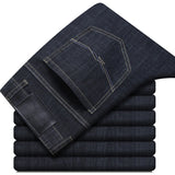 Sommer Elastisch Herren Jeans | Mode Business Straight Stretch Denim