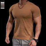 Herren hochelastisches Fitness-Trainings-T-Shirt | Atmungsaktives, eng anliegendes Sport-Laufshirt
