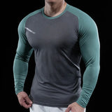 Herren Gym Fitness Langarmshirt | Elastische Feuchtigkeitsableitende Tights