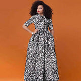 African Ankara Maxi Dress for Women | Half Sleeve High Waist Traditional Print Dress
