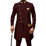 Herren einreihiger Blazer und Hosen Set, traditionelles Dashiki Hochzeitsoutfit