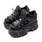 Women Gothic Rock Ankle Boots: 6cm Platform Lace-Up Boots with Metallic Accents
