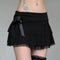 Dark Academia Lace A-Line Mini Skirt | Black Low-Waisted Gothic Short Skirt
