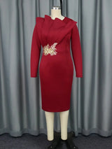 The "Grace Lace" Gown – Elegant African Sheath Dress – Signature Lace Applique Bodycon