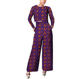 Women Wax Cotton Elegant Full Sleeve Cropped Top and Wide Leg Trousers Set