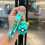 Pokémon Pokéball Schlüsselanhänger-Set mit Figuren – Pikachu, Evoli & Glumanda Schlüsselanhänger