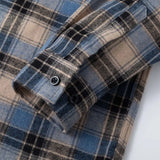 Men’s Plaid Flannel Oversized Business Male Dress Shirt– Spring Autumn Long Sleeve Casual Shirt