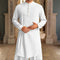 Men’s Cotton Linen Muslim Shirt – Long Sleeve Stand Collar Robe