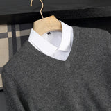 Herren Pullover aus 100 % reinem Kaschmir – Herbst Winter verdickter V-Ausschnitt Pullover