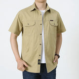 Men’s Summer Short Sleeve Multi-Pocket Tooling Cargo Shirt