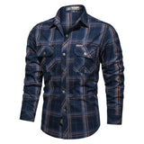 Men’s High-Quality Plaid Classic England Style Pure Cotton Casual Shirt