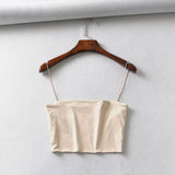 Damen Sexy Baumwoll Crop Top Elastisches Slim Fit Trägertop Ärmelloses Sommertop