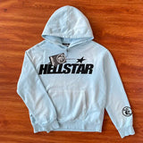 Hellstar HS Fire Sky Blue Hoodie – Unisex Baumwoll-Pullover