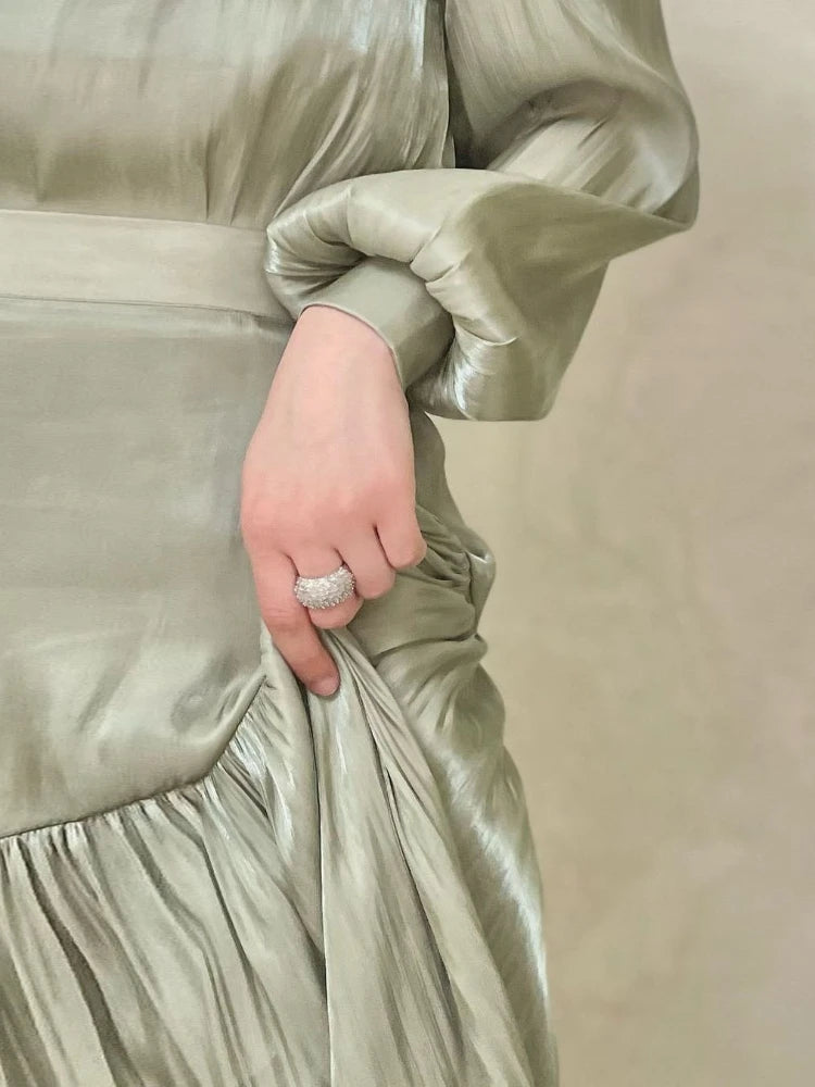 Silky Muslim Party Abaya for Women | Elegant Morocco Kaftan and Dubai Long Dress