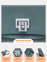 The Envelope-Elite Silhouette Genuine Leather Top-Handle Handbag
