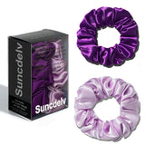 Das „Silk-Glow“-Duo: 2er-Set reine 22 Momme natürliche Seidenhaargummis
