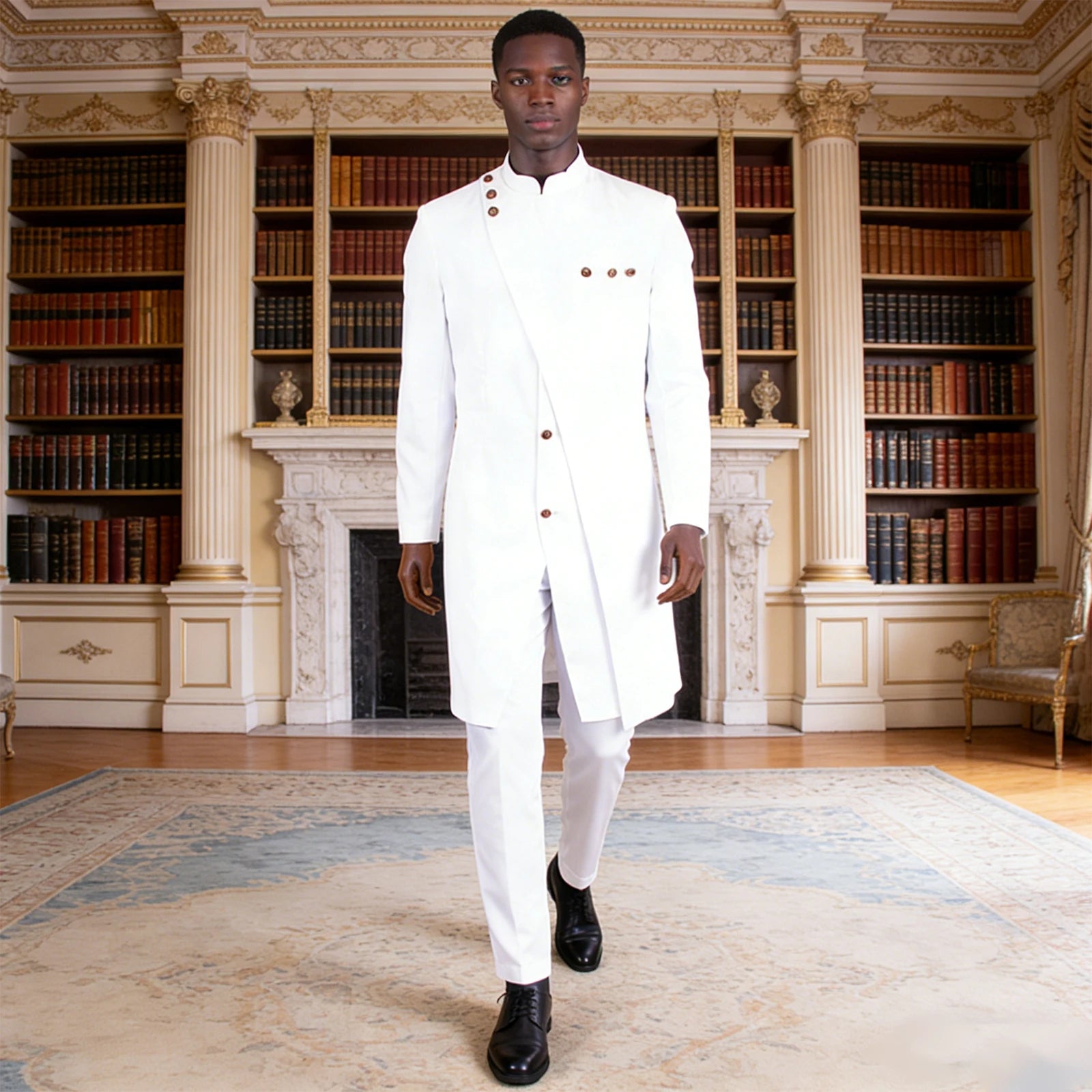 African Style Men's 2-Piece Slim Fit Suit | Single Breasted Blazer and Pants Set
