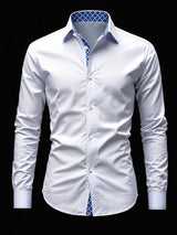 Herren Langarmhemd Weiß – Smart Casual Hemdbluse