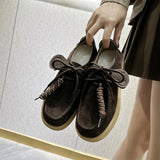 Women’s Genuine Leather Suede Loafers – British Style Lace-Up Oxford Shoes