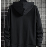Herren Hip-Hop Streetwear Hoodie – Frühling Herbst Schwarz & Grau Sweatshirt