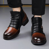Men's Retro Ankle Boots – Fashion Casual Motorcycle Boots with Side Zipper
