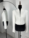 Eleganter Patchwork-Pendlerblazer – Schlanker, hochtaillierter Herbstmantel für Damen