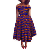 Afrikanisches Ankara-Print Carmen-Kleid | Traditionelle trägerlose afrikanische Kleidung