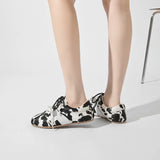 Women’s Genuine Leather & Horse Hair Sneakers – Luxury Lace-Up Flat Shoes