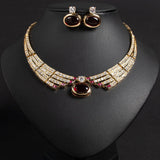 Exquisites 2-teiliges Luxus-Schmuckset für Damen | Atemberaubendes Collier- und Ohrring-Ensemble