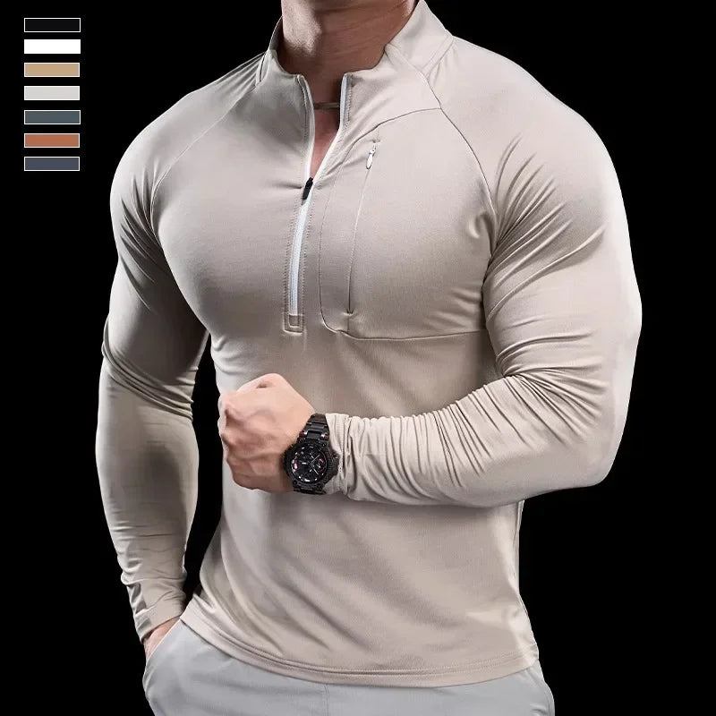 Men’s Quick-Drying Long-Sleeved Training T-Shirt | Gym Fitness Running Top
