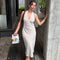 Women’s Elegant Polka Dot Hanging Neck Midi Dress