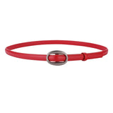 The "Metropolitan" Thin Belt: Soft Genuine Leather Waistband – Available in Gold & Silver Buckles