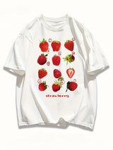 Frisches Erdbeer-Baumwoll-T-Shirt – Süßes Damen-T-Shirt mit Fruchtmotiv