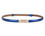 The "Perfect Fit" Skinny Belt: Adjustable Leather Waistband for Women – Elegant Gold Buckle Strap